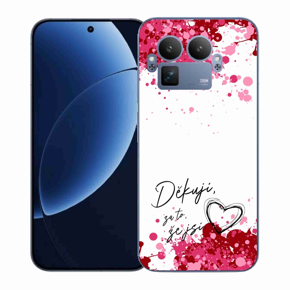 Gelový kryt mmCase na Realme GT 8 Pro - zamilovaný text 2 bílé pozadí