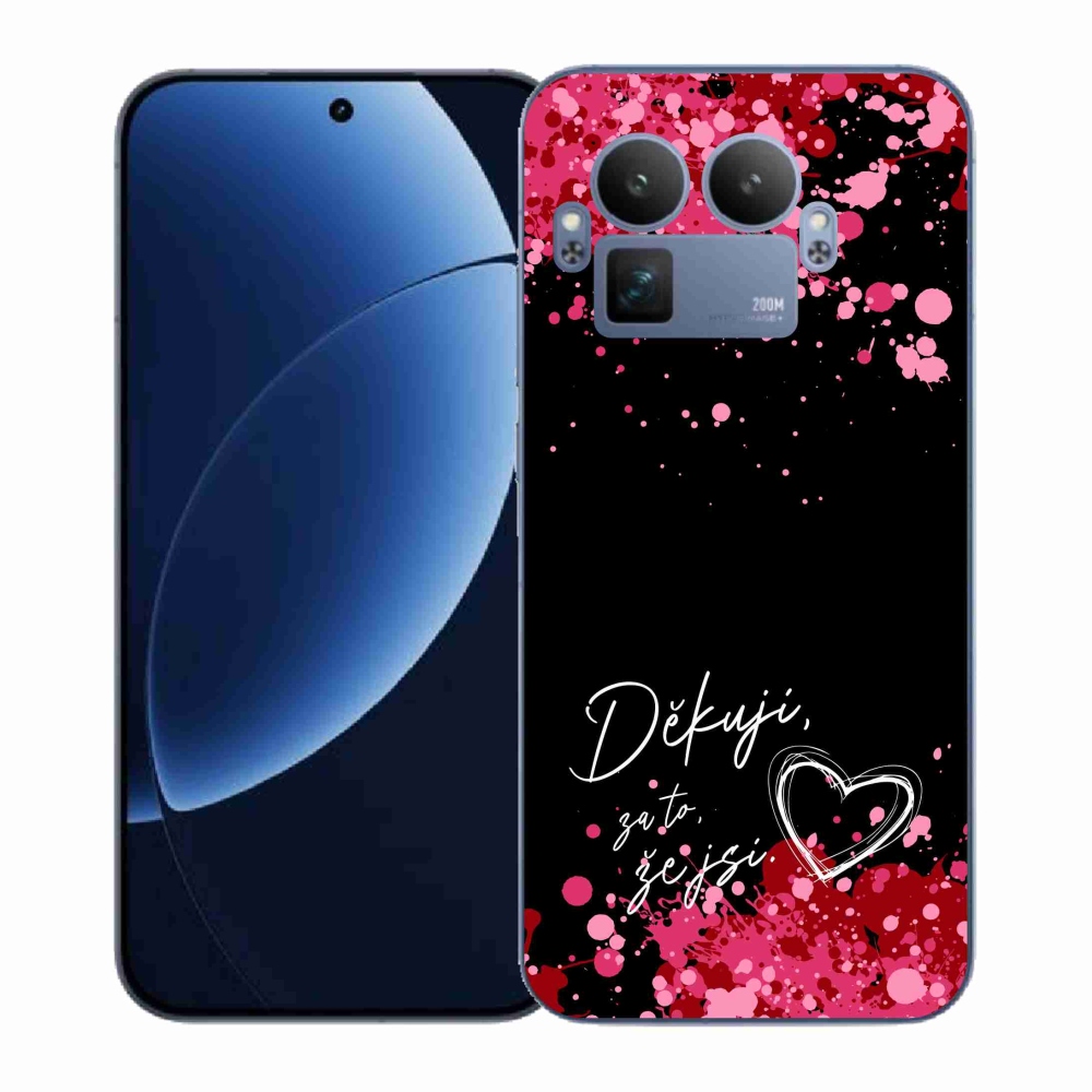 Gelový kryt mmCase na Realme GT 8 Pro - zamilovaný text 2 černé pozadí