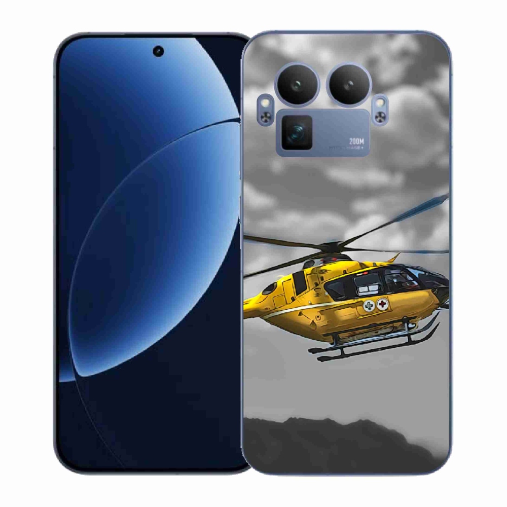 Gelový kryt mmCase na Realme GT 8 Pro - žlutá helikoptéra