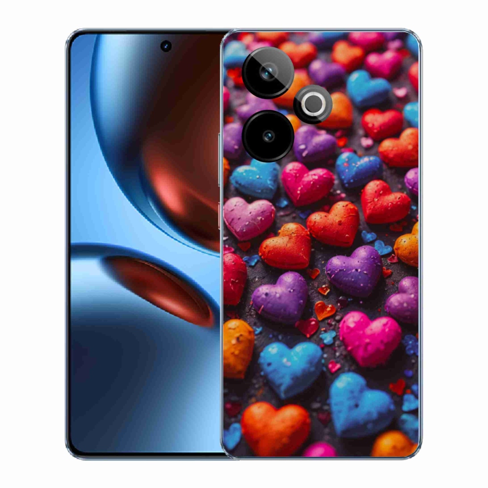 Gelový kryt mmCase na Realme GT7 5G/GT 7T 5G - barevná srdce