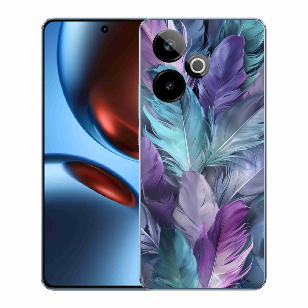 Gelový kryt mmCase na Realme GT7 5G/GT 7T 5G - barevné peří 2