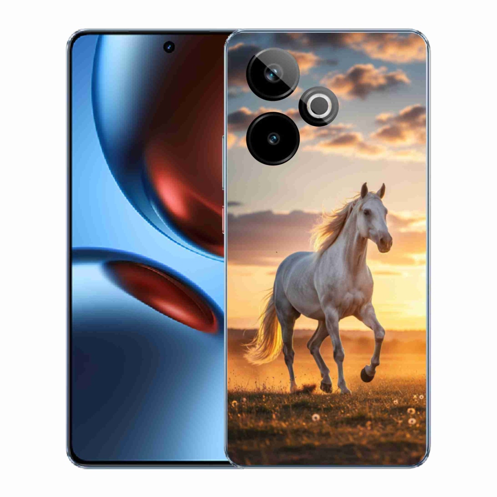 Gelový kryt mmCase na Realme GT7 5G/GT 7T 5G - běžící bílý kůň 2
