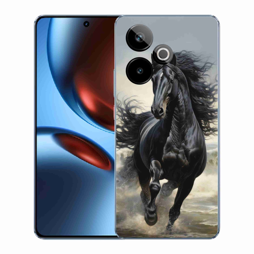 Gelový kryt mmCase na Realme GT7 5G/GT 7T 5G - běžící černý kůň