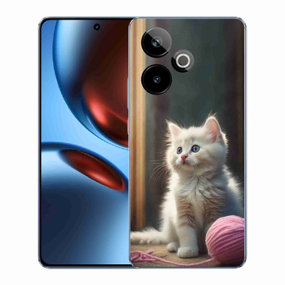 Gelový kryt mmCase na Realme GT7 5G/GT 7T 5G - bílé kotě 2