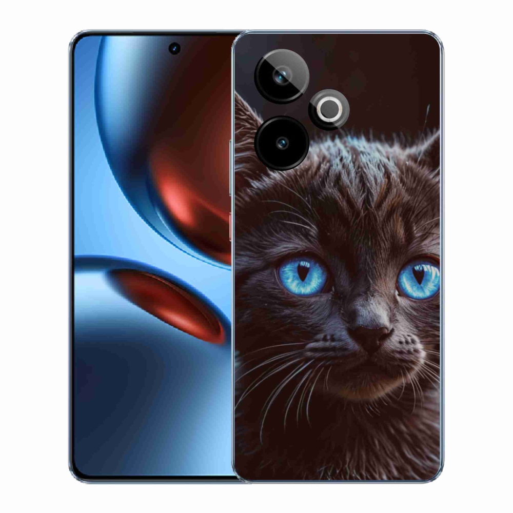 Gelový kryt mmCase na Realme GT7 5G/GT 7T 5G - černé kotě 2