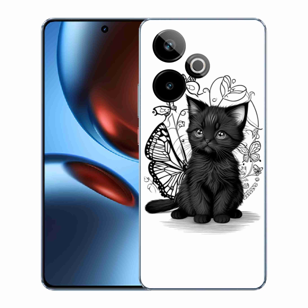 Gelový kryt mmCase na Realme GT7 5G/GT 7T 5G - černé kotě