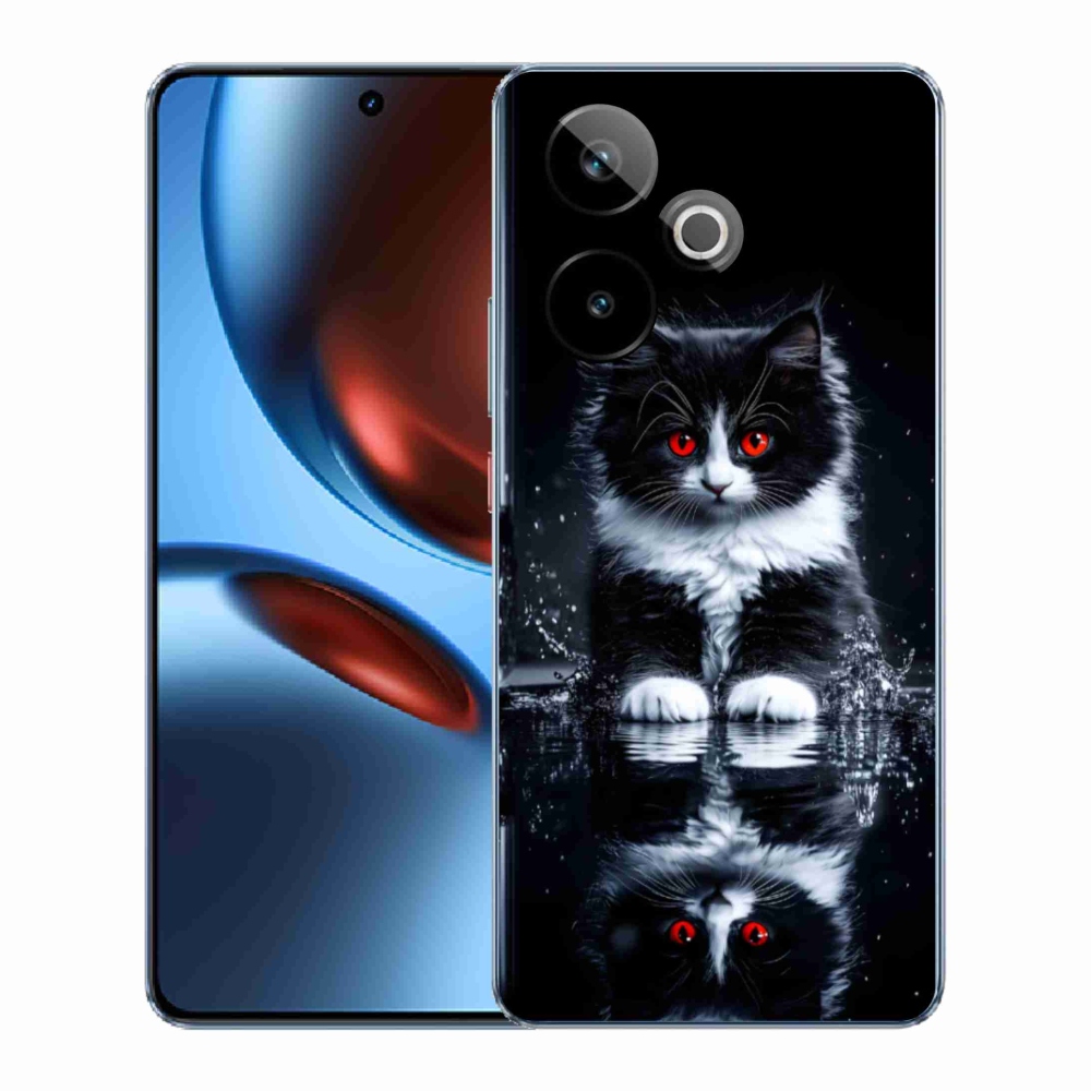Gelový kryt mmCase na Realme GT7 5G/GT 7T 5G - černobílé kotě