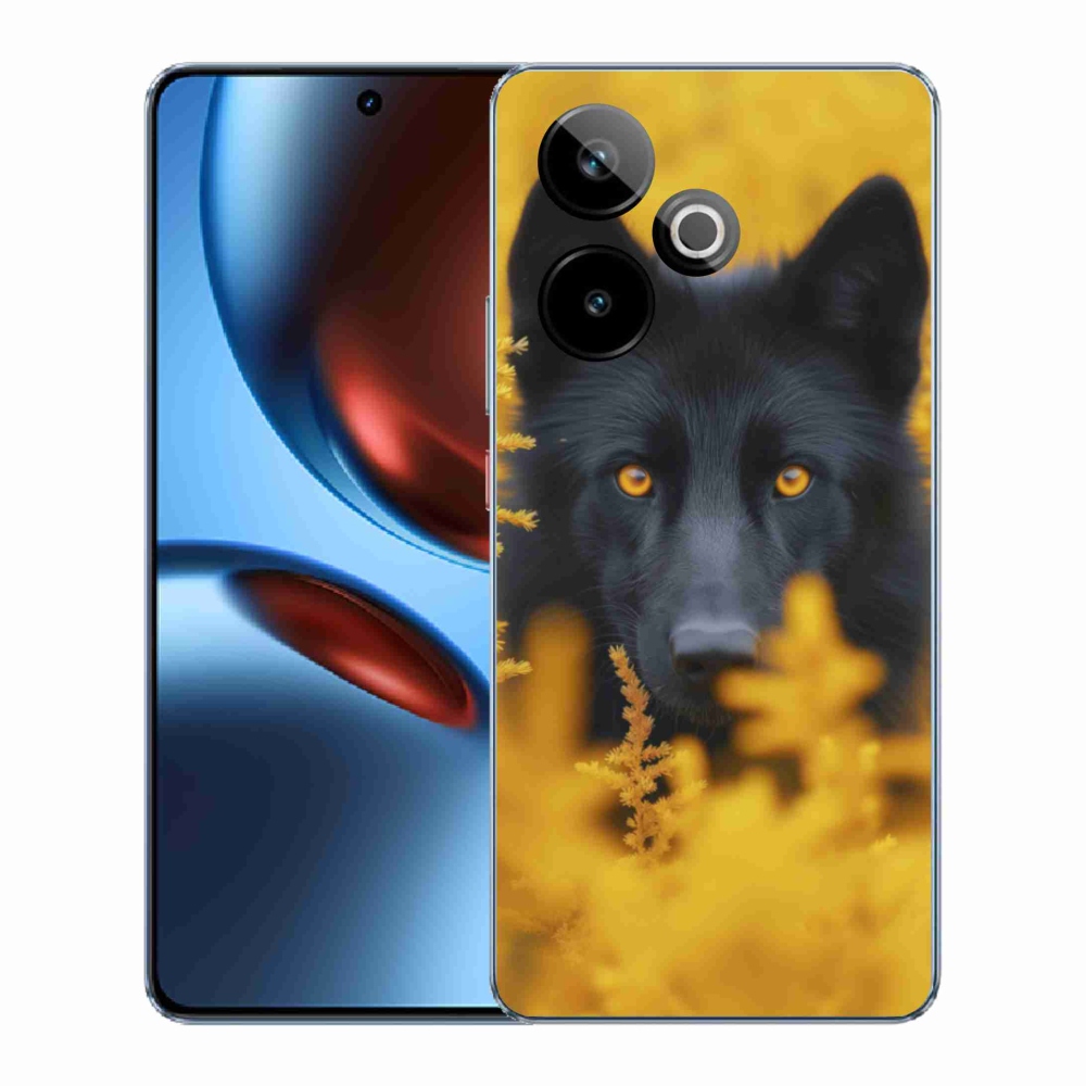 Gelový kryt mmCase na Realme GT7 5G/GT 7T 5G - černý vlk 2