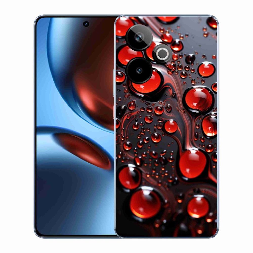 Gelový kryt mmCase na Realme GT7 5G/GT 7T 5G - červené kapky 2