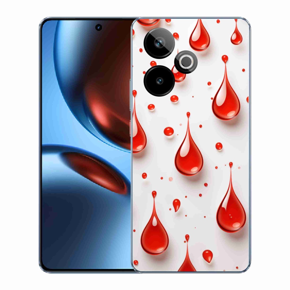 Gelový kryt mmCase na Realme GT7 5G/GT 7T 5G - červené kapky