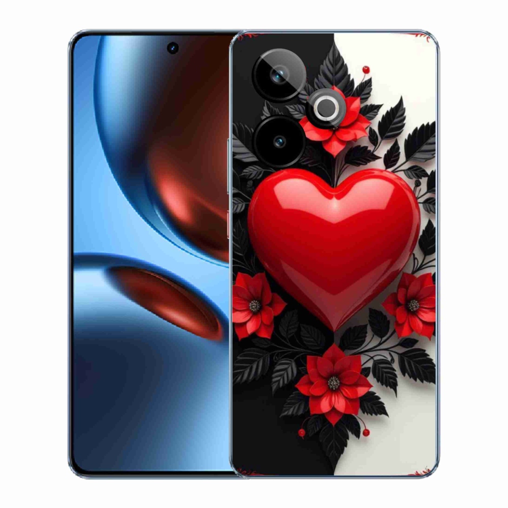 Gelový kryt mmCase na Realme GT7 5G/GT 7T 5G - červené srdce
