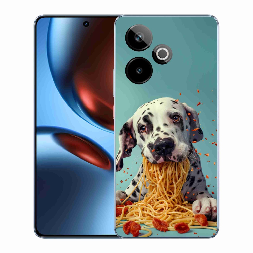 Gelový kryt mmCase na Realme GT7 5G/GT 7T 5G - dalmatin a špagety