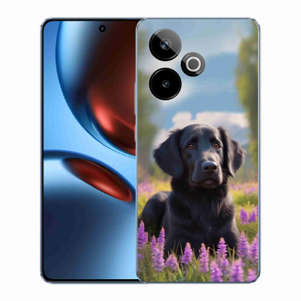 Gelový kryt mmCase na Realme GT7 5G/GT 7T 5G - elegantní černý retrívr