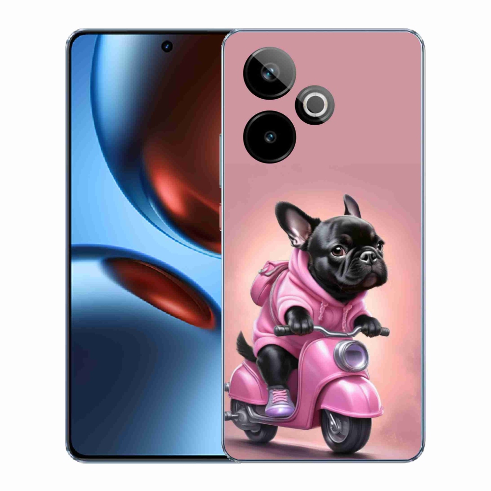 Gelový kryt mmCase na Realme GT7 5G/GT 7T 5G - francouzský buldoček na skútru