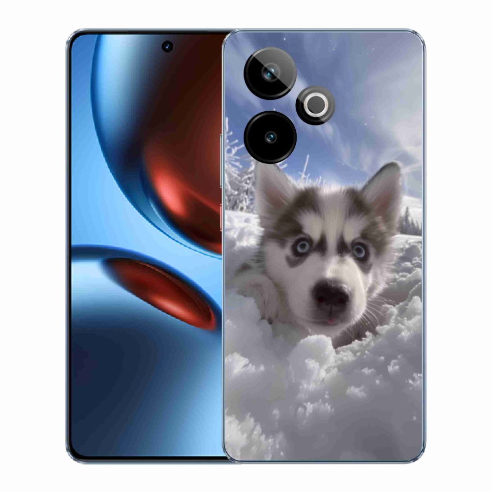 Gelový kryt mmCase na Realme GT7 5G/GT 7T 5G - husky ve sněhu