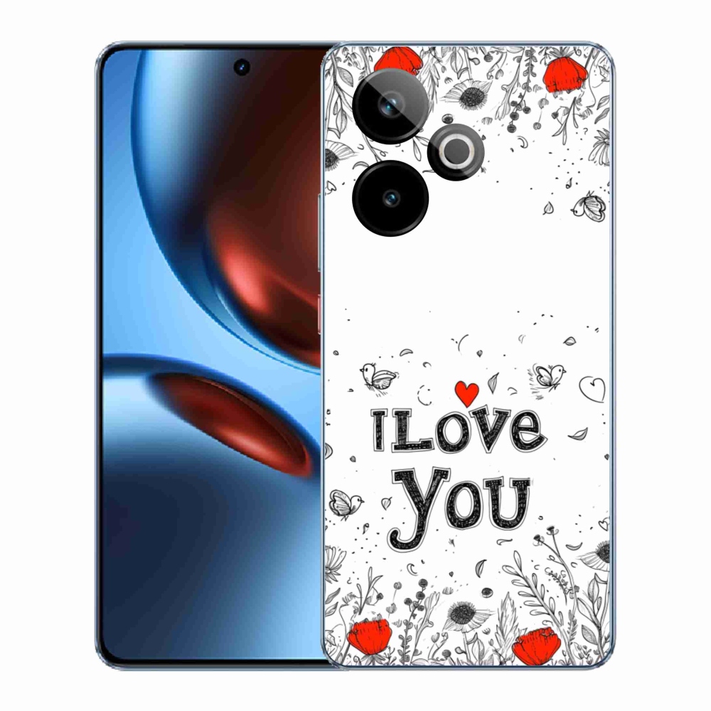 Gelový kryt mmCase na Realme GT7 5G/GT 7T 5G - I love you bílé pozadí
