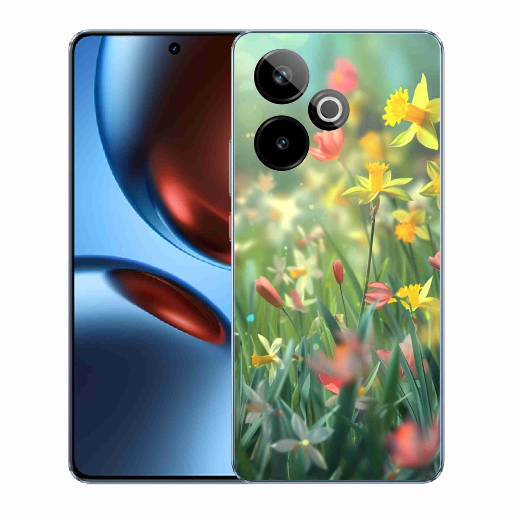 Gelový kryt mmCase na Realme GT7 5G/GT 7T 5G - jarní květy