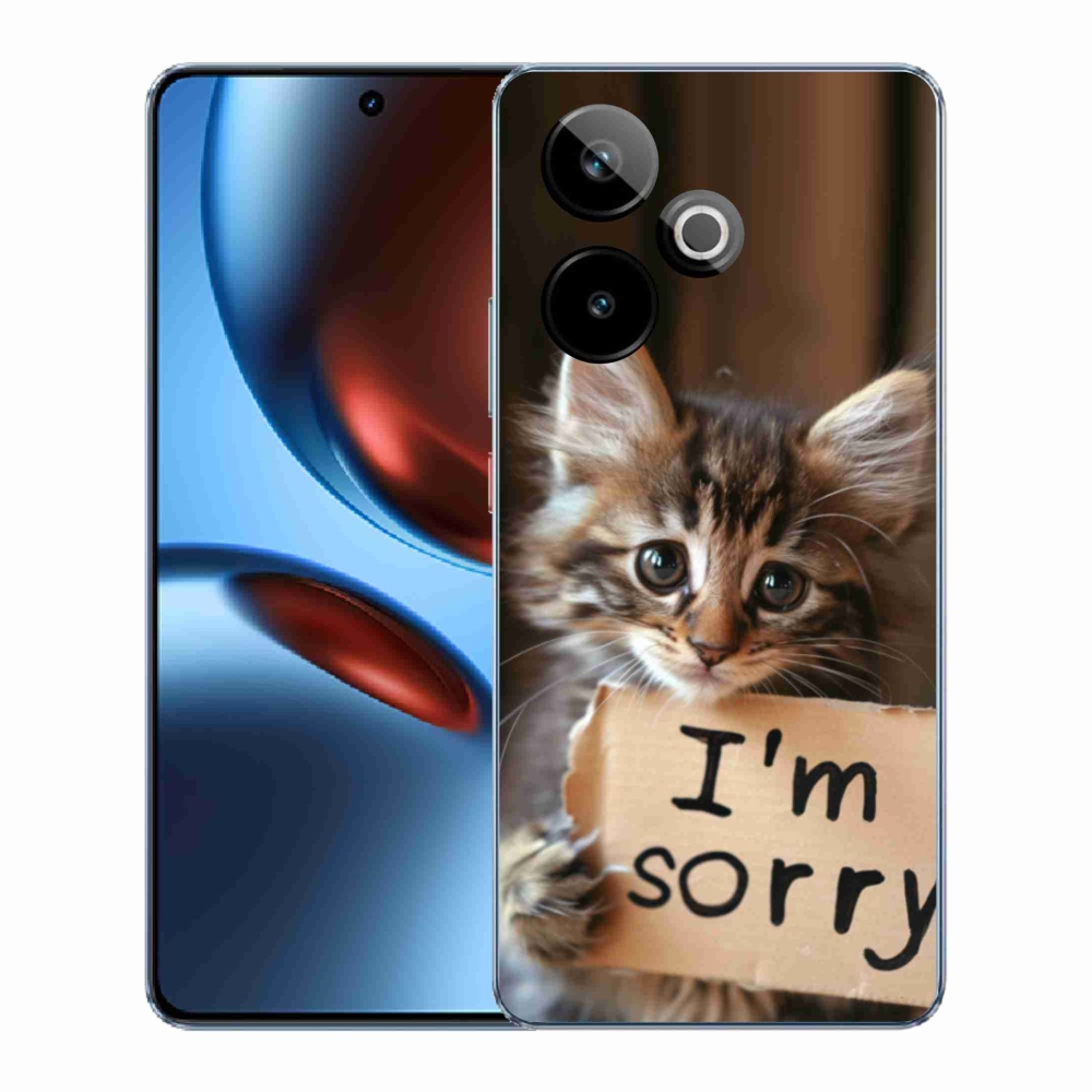 Gelový kryt mmCase na Realme GT7 5G/GT 7T 5G - kočíčí omluva
