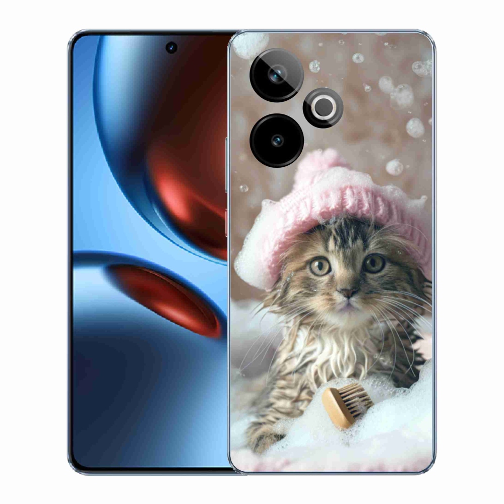 Gelový kryt mmCase na Realme GT7 5G/GT 7T 5G - kotě a koupel
