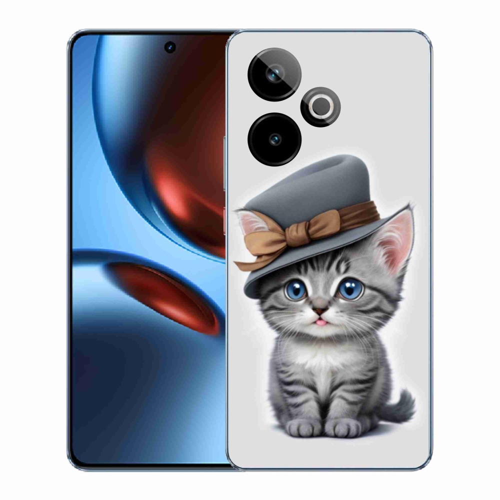 Gelový kryt mmCase na Realme GT7 5G/GT 7T 5G - kotě s kloboukem