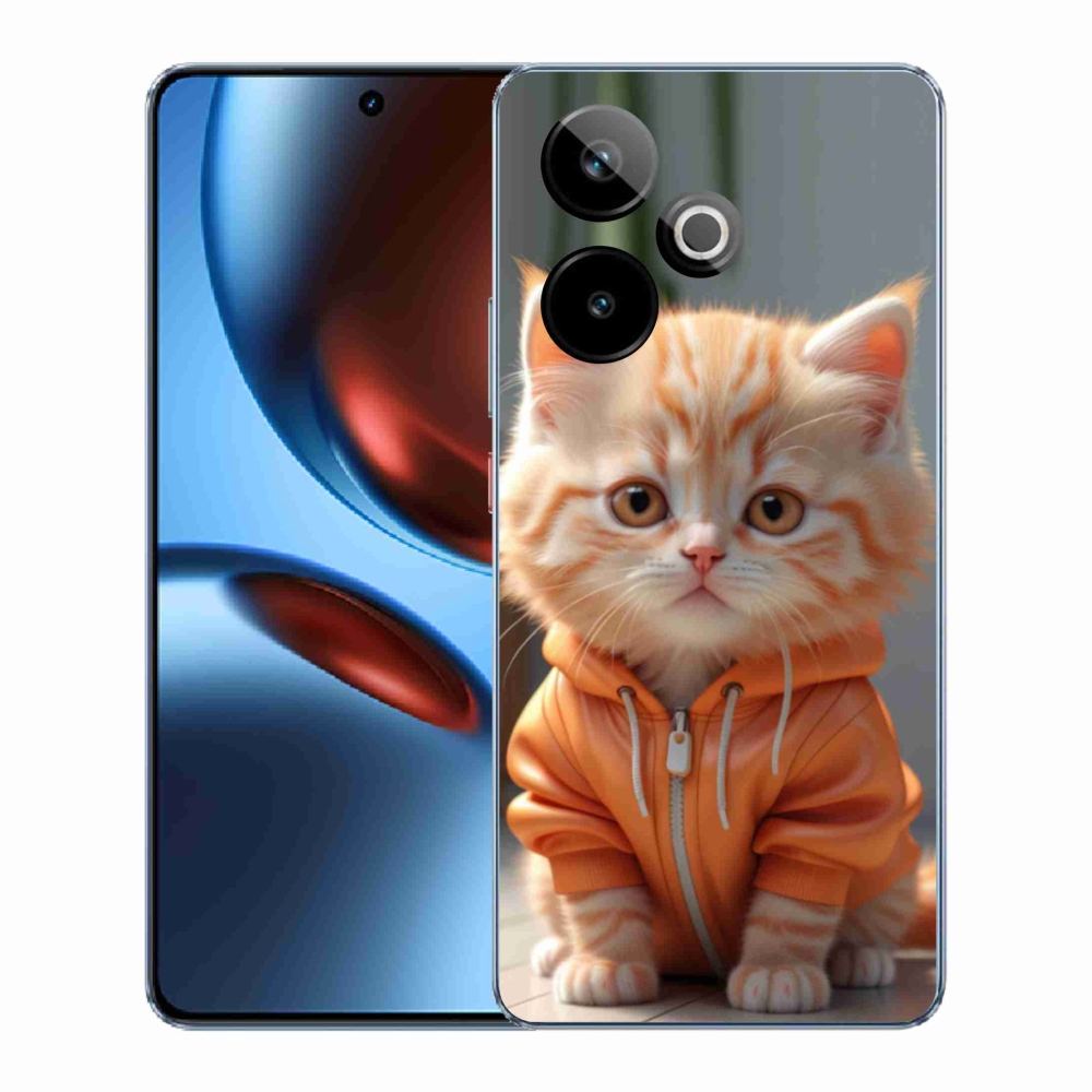 Gelový kryt mmCase na Realme GT7 5G/GT 7T 5G - kotě v mikině