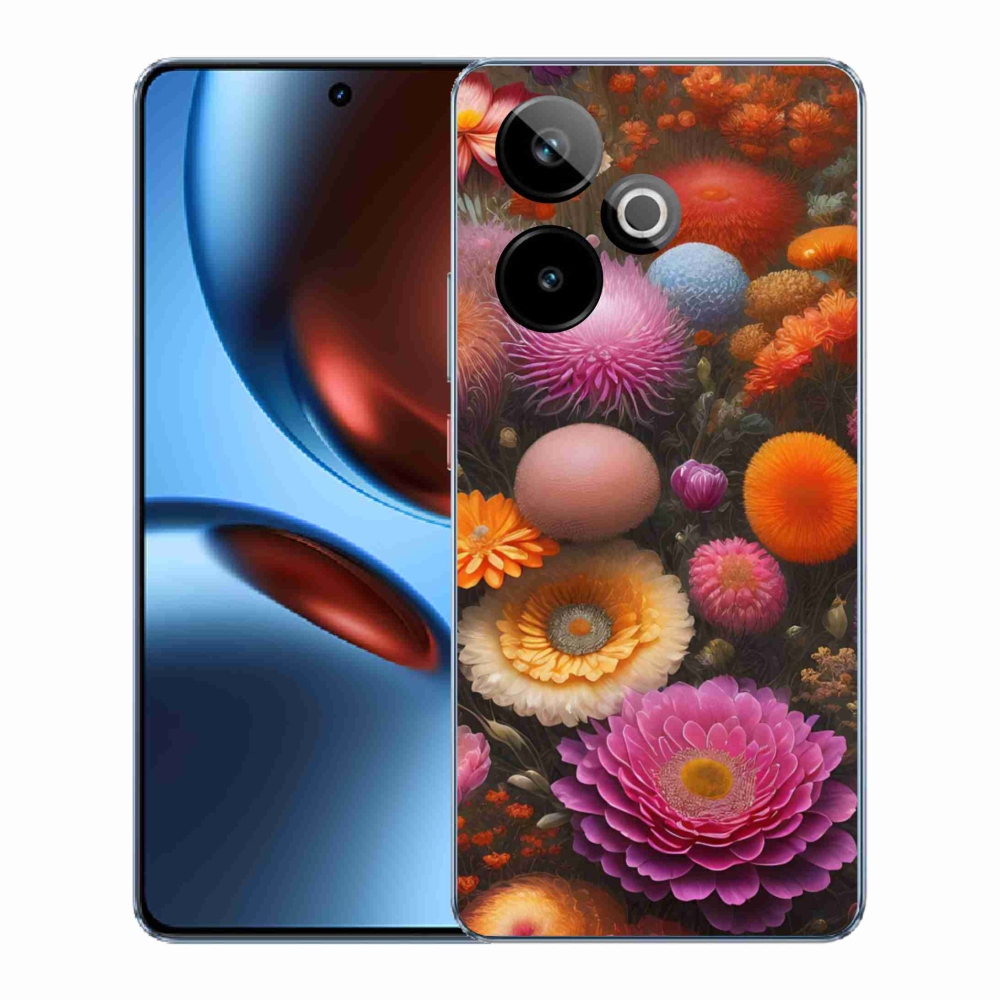 Gelový kryt mmCase na Realme GT7 5G/GT 7T 5G - květinová kompozice