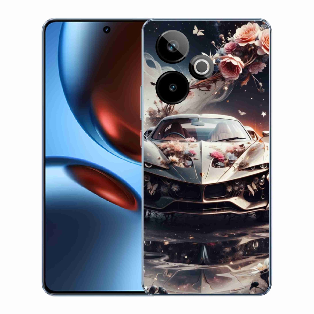 Gelový kryt mmCase na Realme GT7 5G/GT 7T 5G - květinový sportovní vůz
