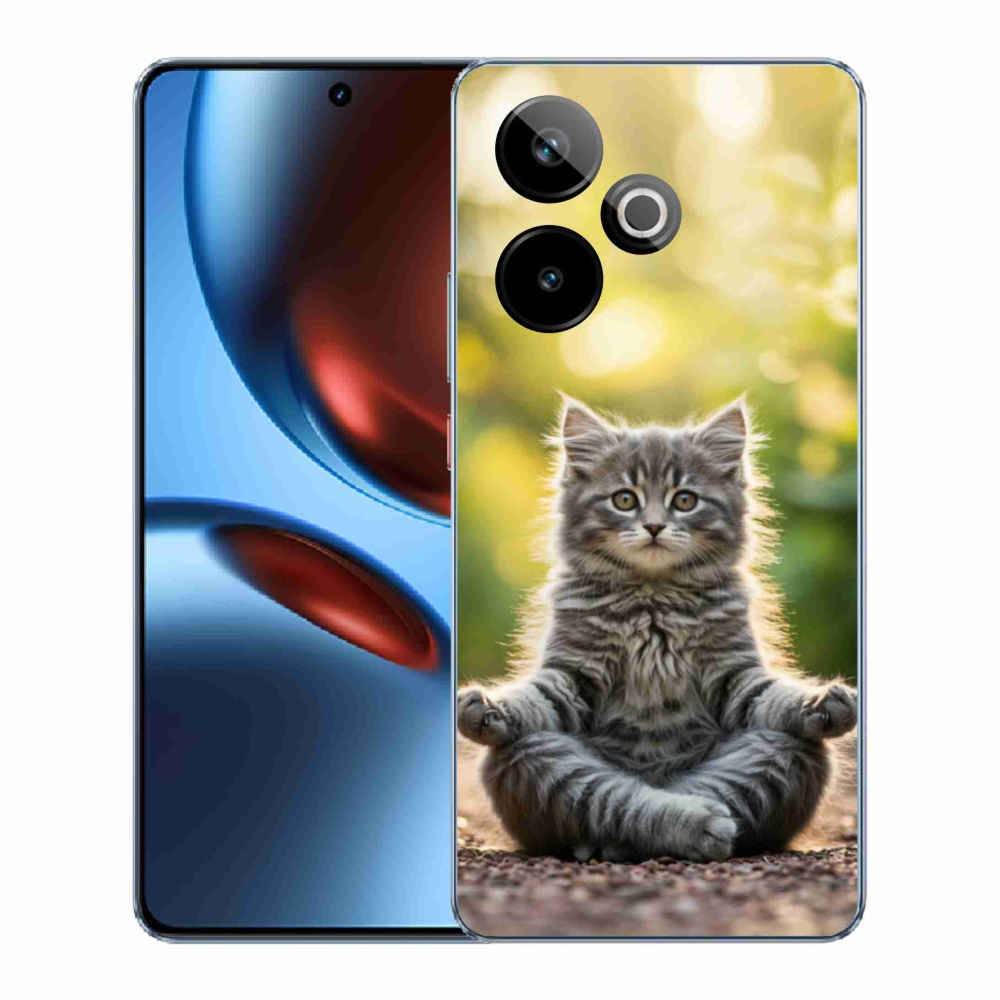 Gelový kryt mmCase na Realme GT7 5G/GT 7T 5G - meditující kotě
