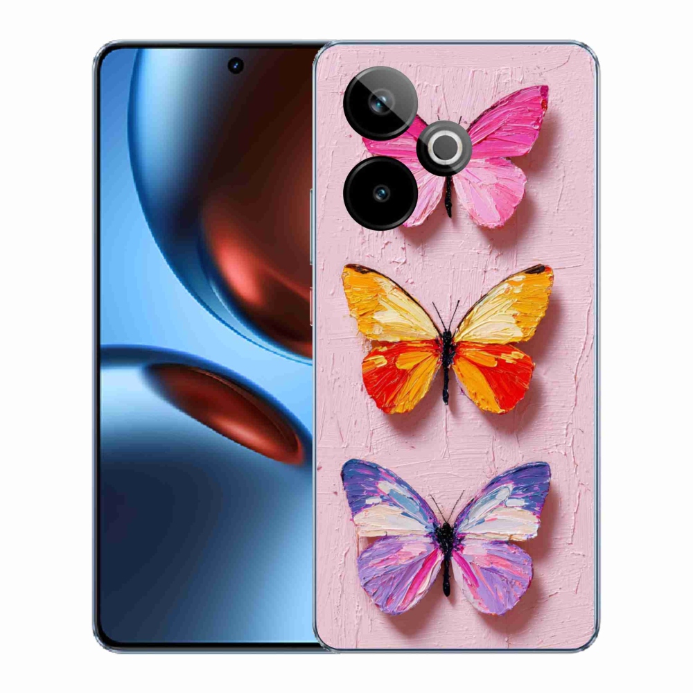 Gelový kryt mmCase na Realme GT7 5G/GT 7T 5G - motýlí trojice