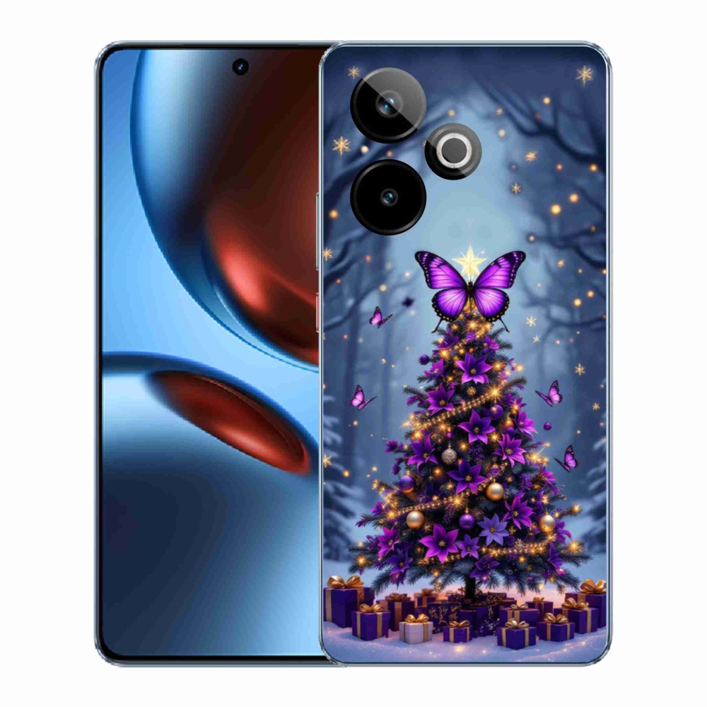 Gelový kryt mmCase na Realme GT7 5G/GT 7T 5G - motýlí vánoční stromek
