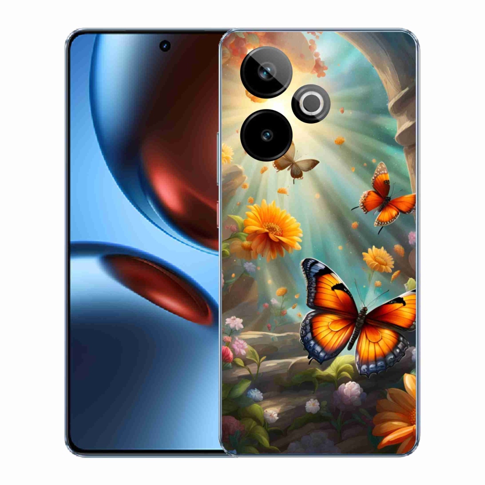 Gelový kryt mmCase na Realme GT7 5G/GT 7T 5G - motýlí zahrada 2
