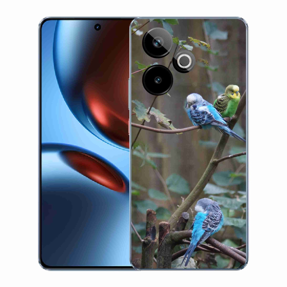 Gelový kryt mmCase na Realme GT7 5G/GT 7T 5G - papoušci na větvi