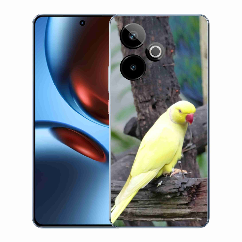 Gelový kryt mmCase na Realme GT7 5G/GT 7T 5G - papoušek alexandr žlutý