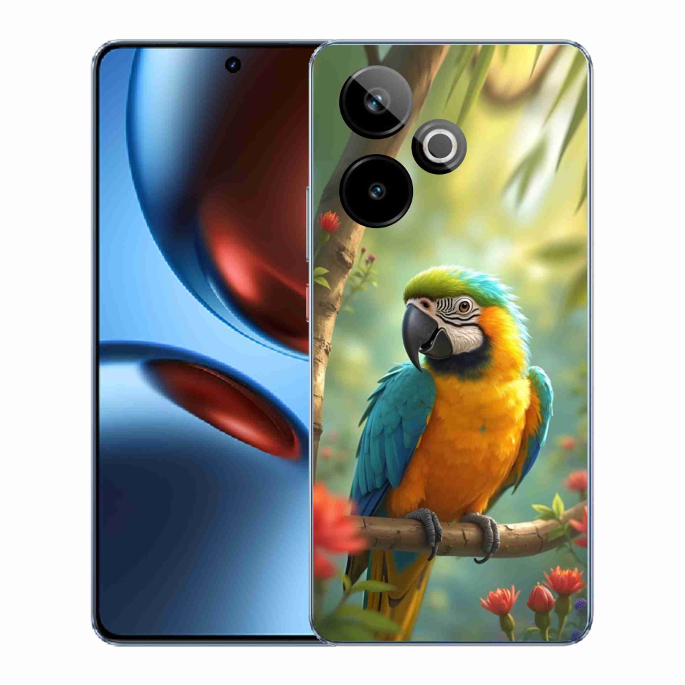 Gelový kryt mmCase na Realme GT7 5G/GT 7T 5G - papoušek ara modrožlutá