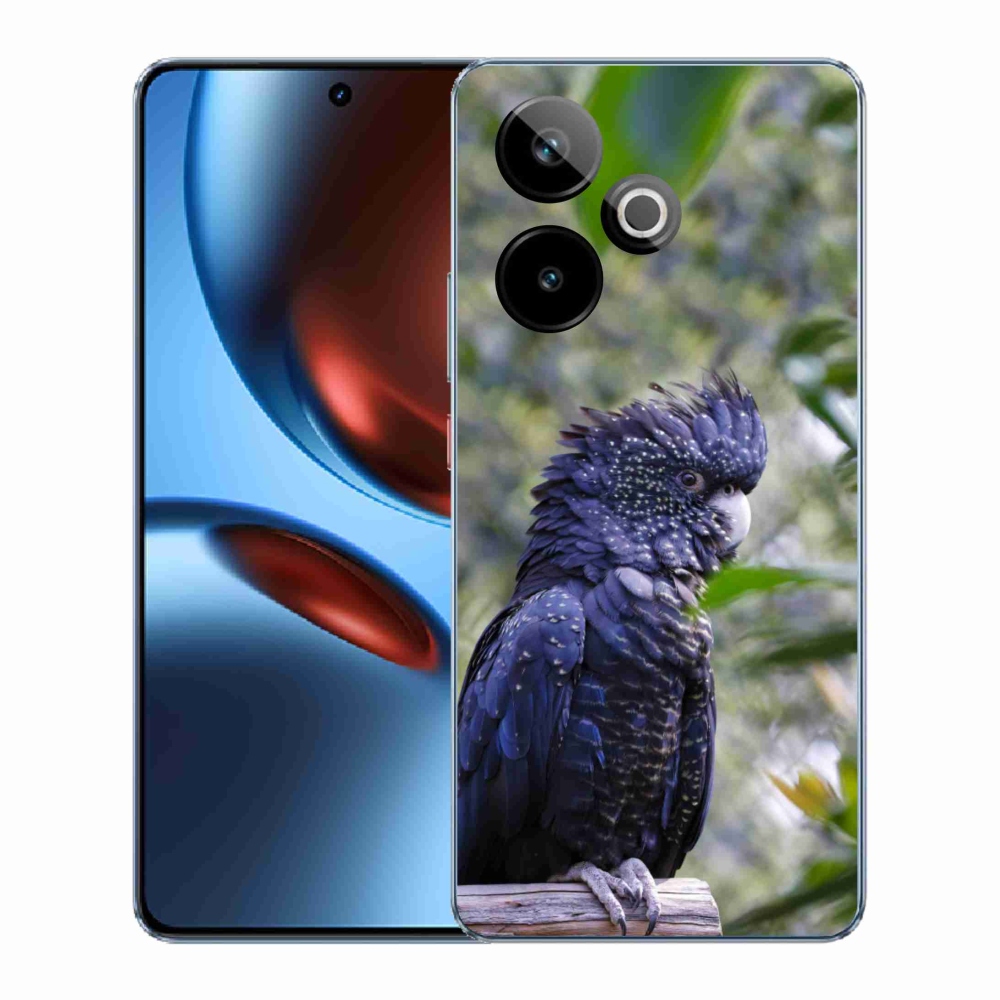Gelový kryt mmCase na Realme GT7 5G/GT 7T 5G - papoušek kakadu černý