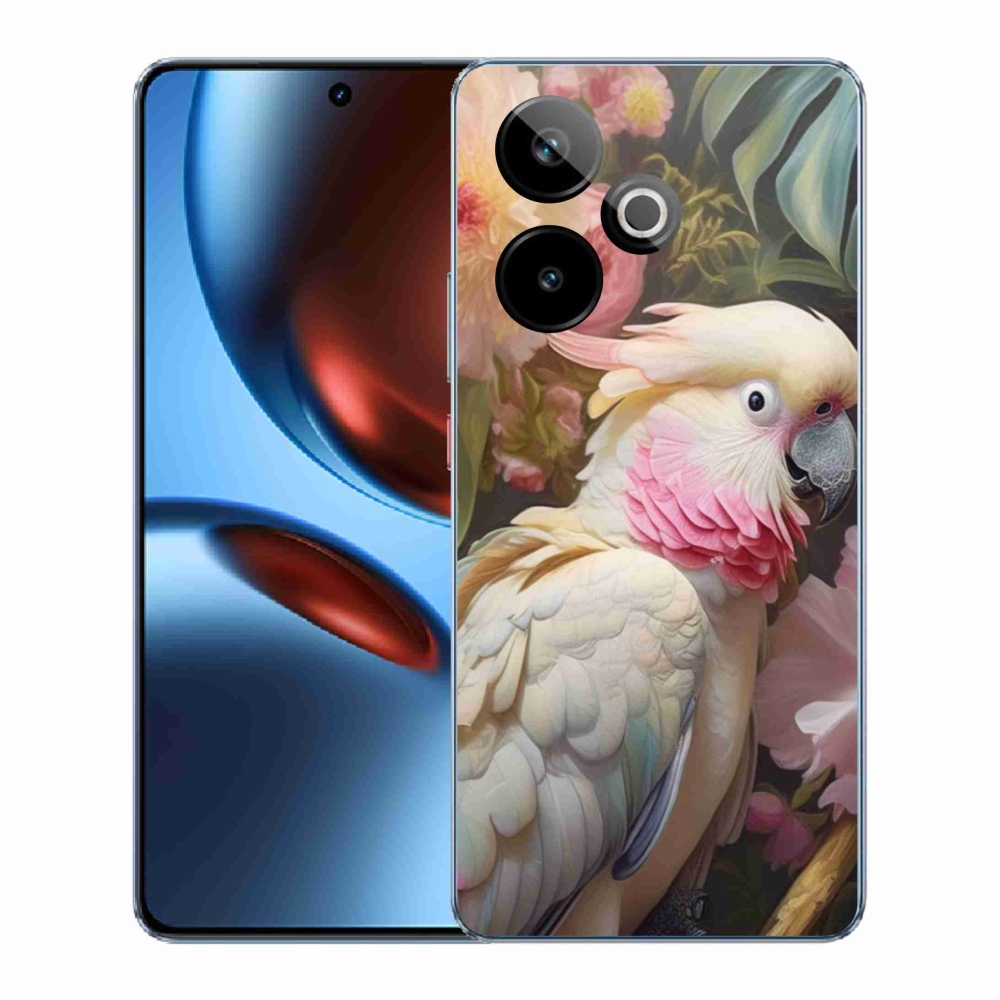 Gelový kryt mmCase na Realme GT7 5G/GT 7T 5G - papoušek kakadu růžový 2