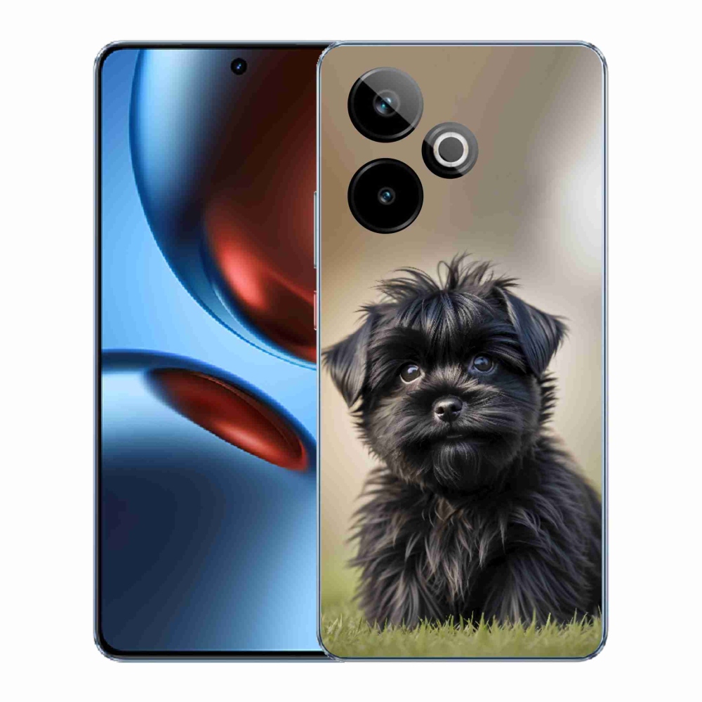 Gelový kryt mmCase na Realme GT7 5G/GT 7T 5G - roztomilý černý pejsek