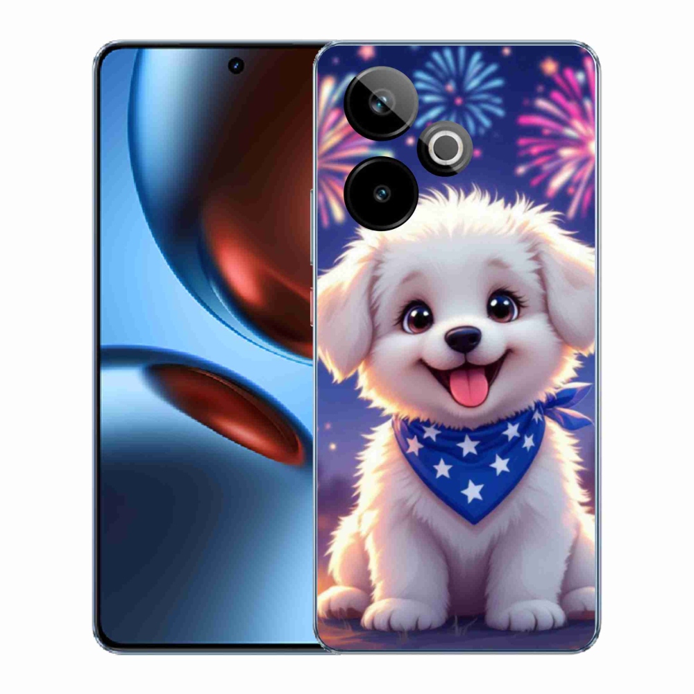 Gelový kryt mmCase na Realme GT7 5G/GT 7T 5G - slavnostní štěně