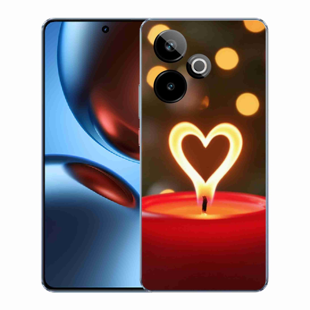 Gelový kryt mmCase na Realme GT7 5G/GT 7T 5G - srdce z plamene