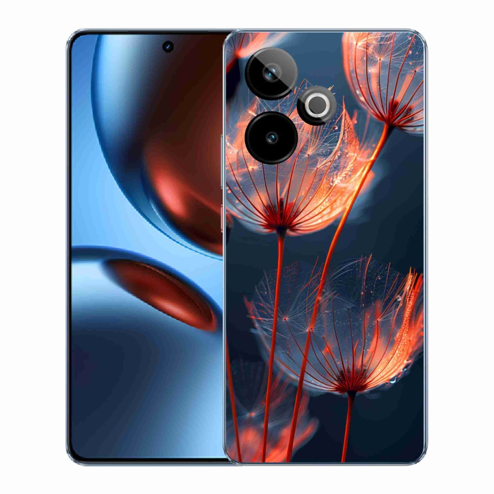 Gelový kryt mmCase na Realme GT7 5G/GT 7T 5G - světélkující chmýří