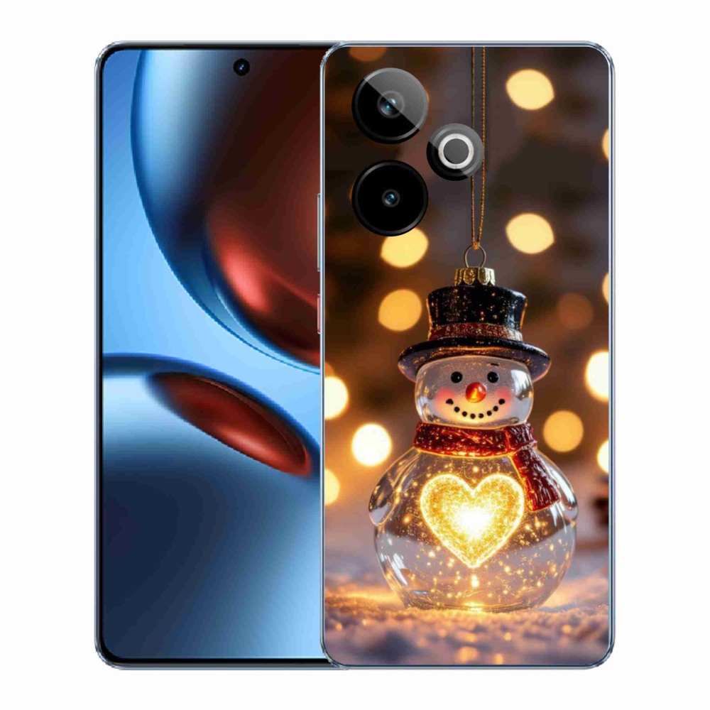 Gelový kryt mmCase na Realme GT7 5G/GT 7T 5G - svítící vánoční sněhulák
