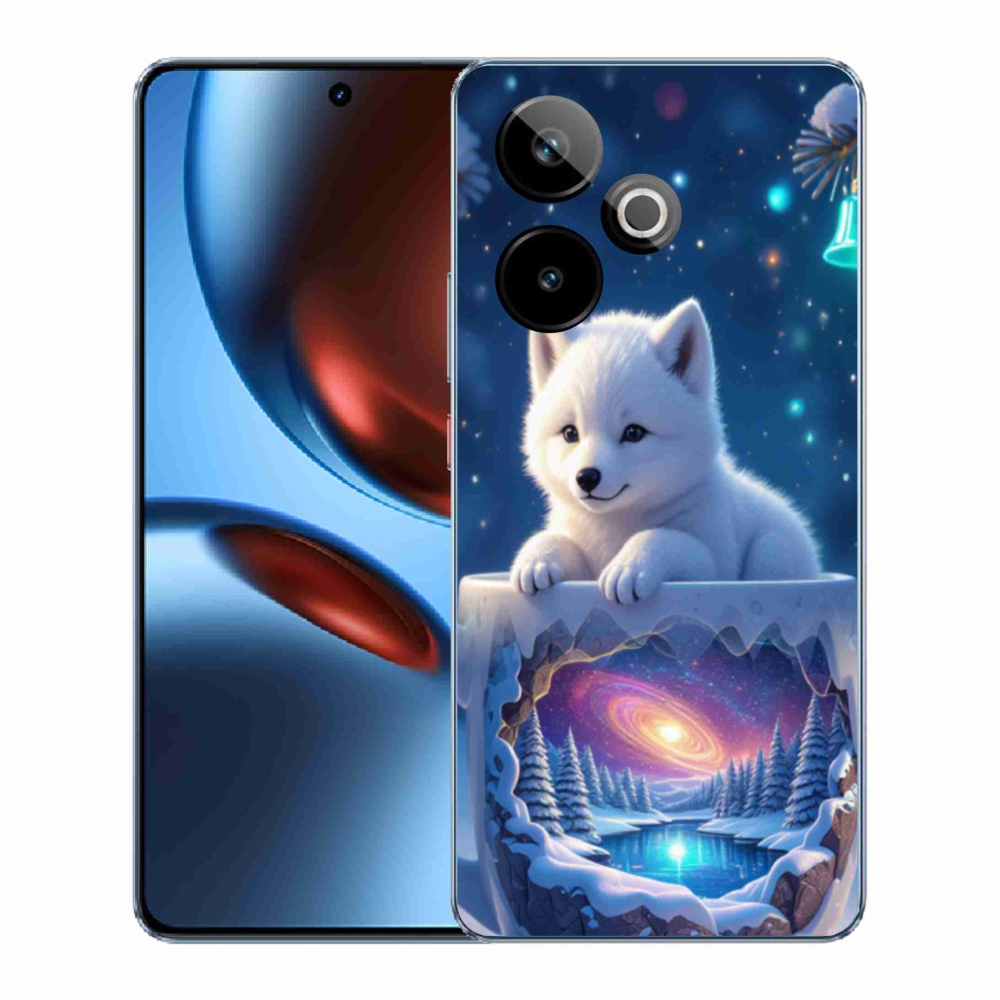 Gelový kryt mmCase na Realme GT7 5G/GT 7T 5G - vánoční štěně