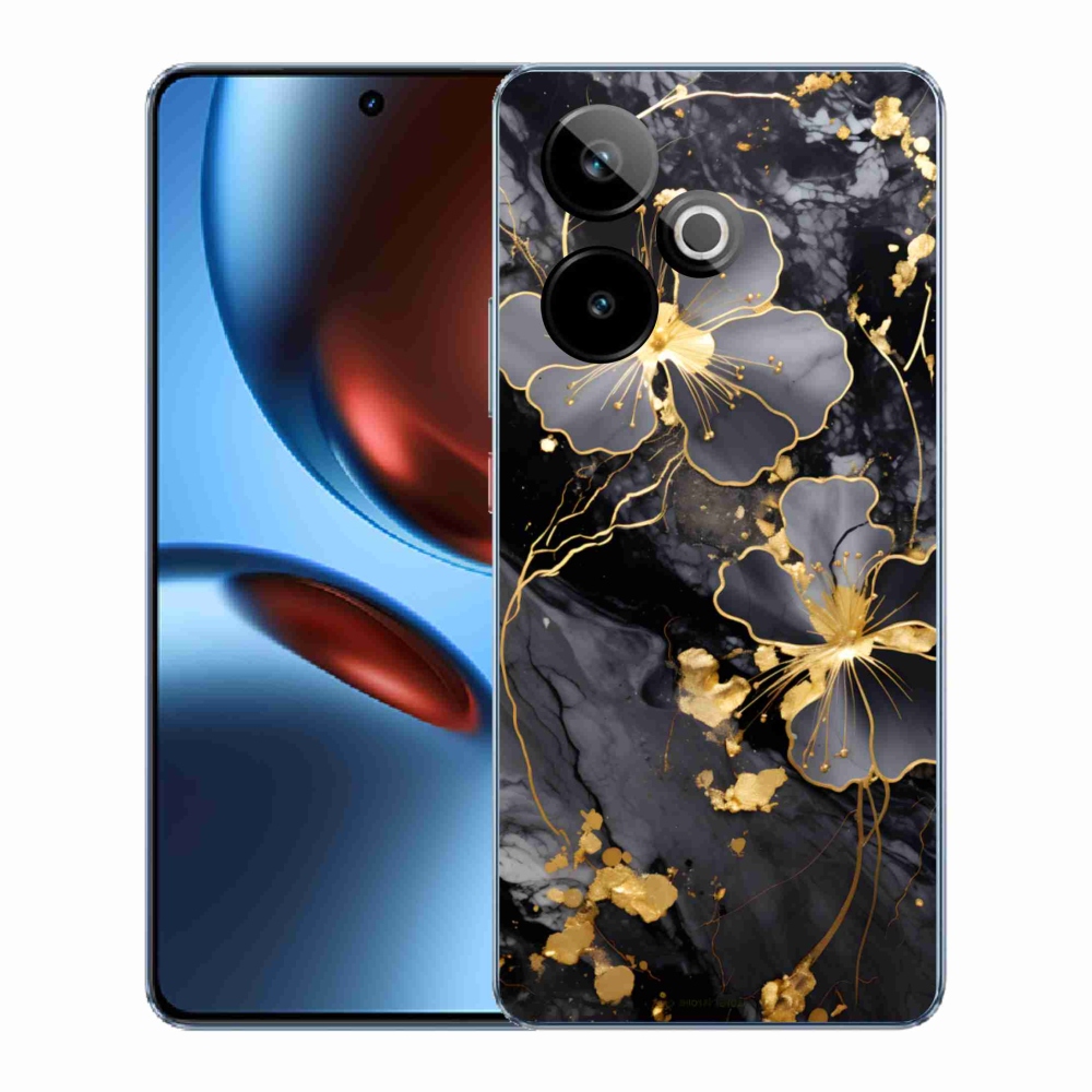 Gelový kryt mmCase na Realme GT7 5G/GT 7T 5G - zlaté květy