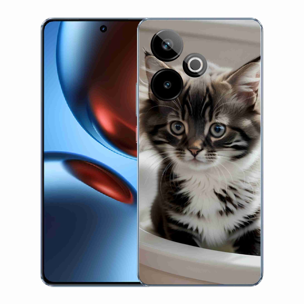 Gelový kryt mmCase na Realme GT7 5G/GT 7T 5G - zvědavé kotě