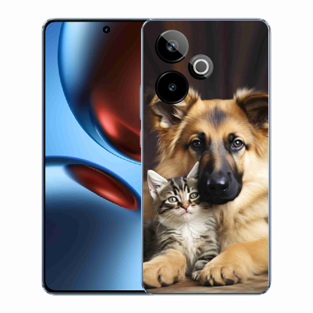Gelový kryt mmCase na Realme GT7 5G/GT 7T 5G - zvířecí přátelství