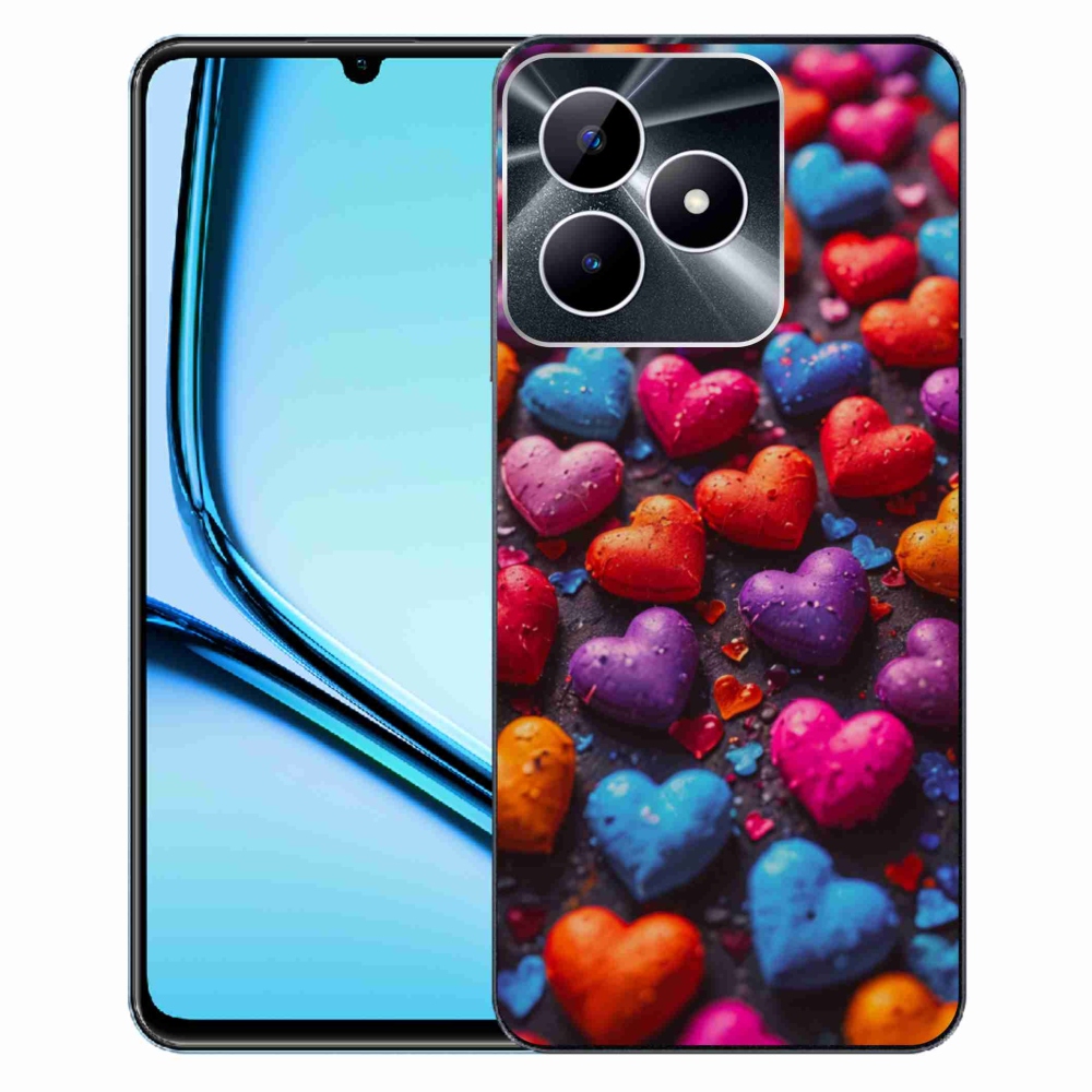 Gelový kryt mmCase na Realme Note 50 - barevná srdce