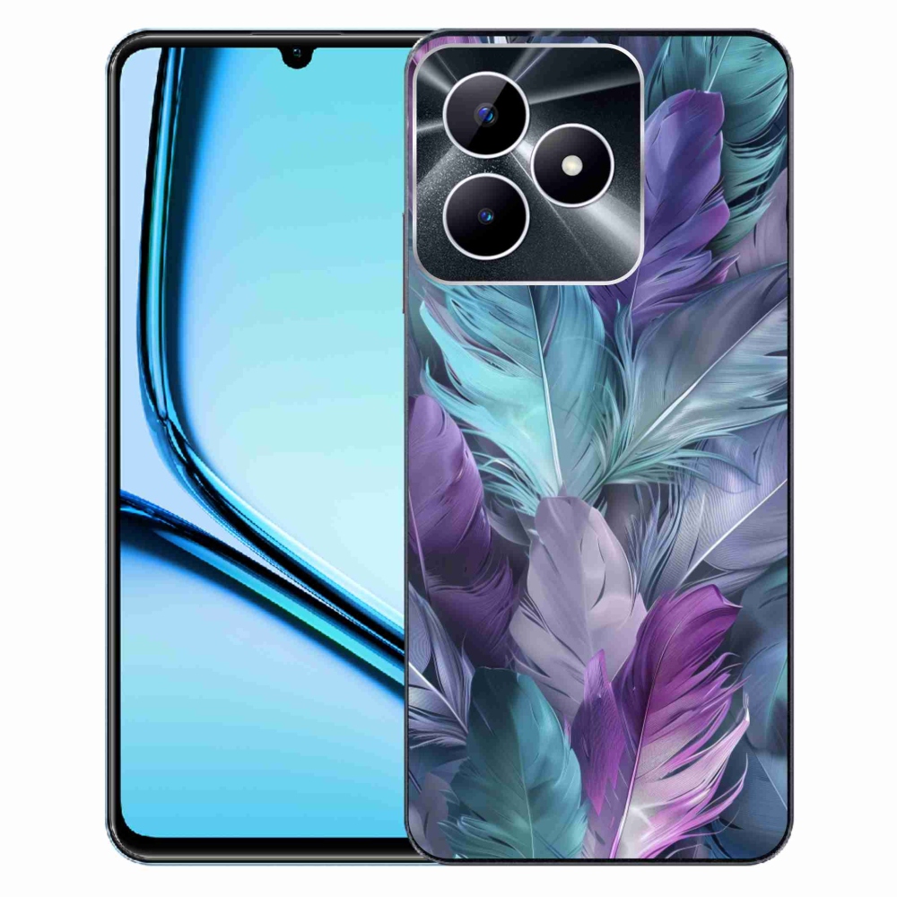 Gelový kryt mmCase na Realme Note 50 - barevné peří 2
