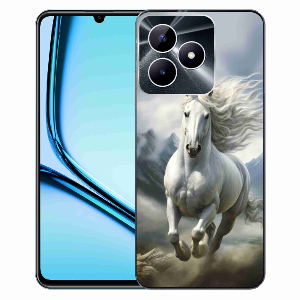 Gelový kryt mmCase na Realme Note 50 - běžící bílý kůň 3