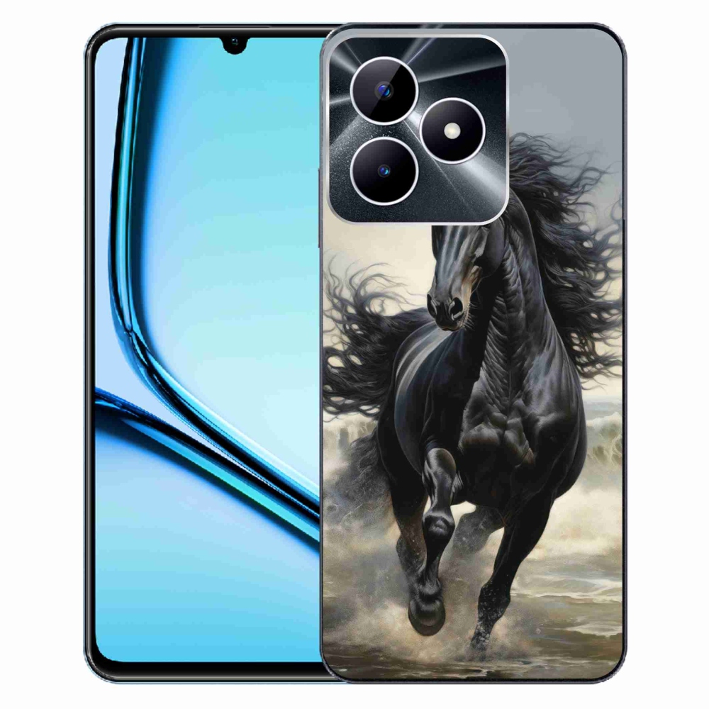 Gelový kryt mmCase na Realme Note 50 - běžící černý kůň