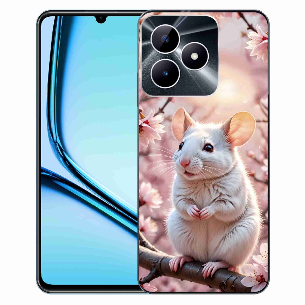 Gelový kryt mmCase na Realme Note 50 - bílá myš na větvi